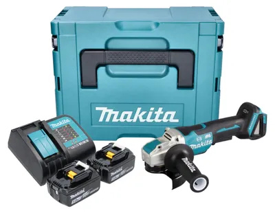 Image de Makita DGA 520 SMJX1 Meuleuse d'angle sans fil 18 V 125 mm X-LOCK Brushless + 2x batterie 4,0 Ah + chargeur + Makpac