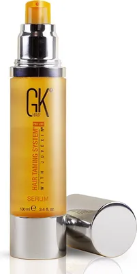 Produktbild von GK HAIR Global Keratin 100 % Bio-Arganöl Anti-Frizz-Haarserum (3,4 Flüssigunzen/100 ml) Styling, Glättung, Stärkung, Feuchtigkeitsversorgung und Pflege, Hitzeschutz, Glanz, Frizz-Kontrolle, Trockenschäden, Haarreparatur