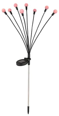 Zdjęcie produktu dla Oświetlenie solarne LED, stal nierdzewna, kolor czarny, zmiana kolorów RGB, wysokość 70 cm