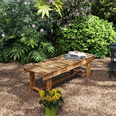 Produktbild von Gartenbank 2-Sitzer Tannenholz, Sitzbank rustikal verkohlt, wetterfest | 110 x 38 x 35 cm | 250 kg | 2 Personen