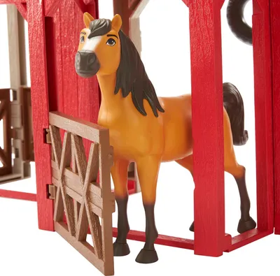 Produktbild von Spirit Pferdestall Spielset mit Pferd Spirit, 3 Spielbereiche, 10 Spielteile