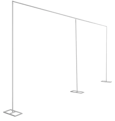 Produktbild von Hintergrundständer Hochzeit - Verstellbares Rohrsystem 1–3x2–6 m - Eisenrohr 20x20 mm - Freistehender Hintergrundrahmen - Für Hochzeit und Party - Silber
