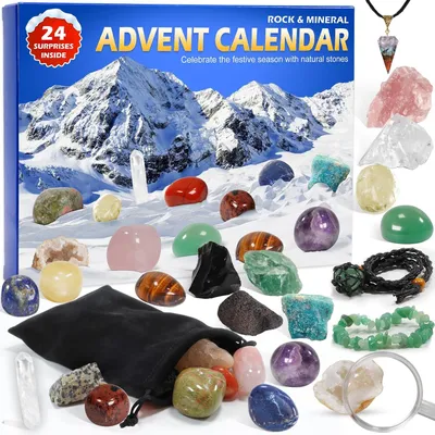 Produktbild von Adventskalender mit Kristallen – Adventskalender für Kinder – Edelsteine – Für Mädchen und Jungen