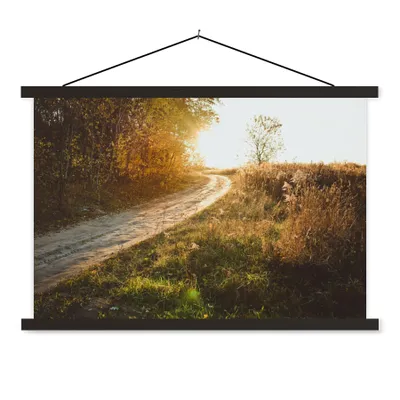 Produktbild von MuchoWow® Textilposter Weg - Natur - Baum 150x100 cm mit schwarzem Rahmen - Schlafzimmer