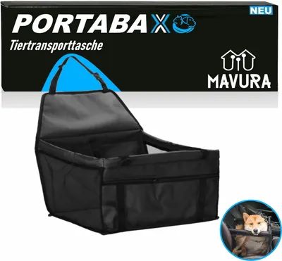 Produktbild von PORTABAX Tiertransporttasche Tiertransportbox Auto Hundetasche Haustier Hund Katze Tragetasche Transporttasche für Autositz schwarz