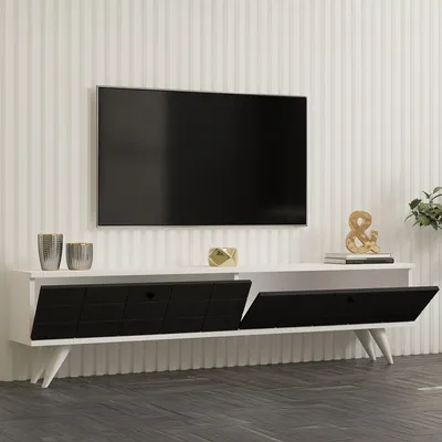 Immagine prodotto di Tresana - Mobile Porta tv, 160x25x35h cm Nero Antracite, 2 Ante