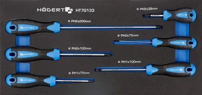 Produktbild von Högert Technik Schraubenziehersatz PH 6, EVA-Einsätz, HT7G133