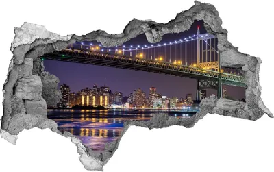 Produktbild von Selbstklebender Loch-3D-Aufkleber 95x73 cm Brücke in New York City