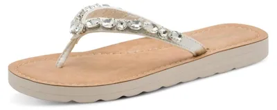 Produktbild von Tamaris Damen Flat Mules Textil, beige, 36 EU
