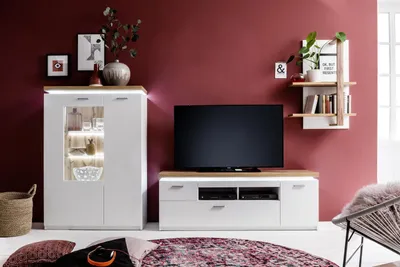 Produktbild von Wohnwand Anbauwand Schrankwand Mediawand TV-Wand Wohnzimmerwand "Chalki II"