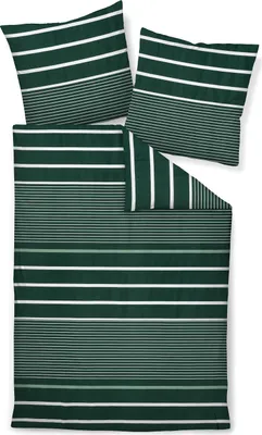 Produktbild von Janine Design Bettwäsche-Garnitur Mako-Satin 87105 J. D. Farbe jade waldgrün Größe 135x200+80x80