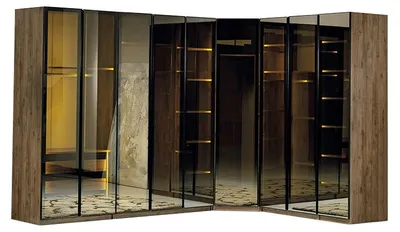 Produktbild von Kleiderschrank Schlafzimmer Eckkleiderschrank Schrank Glasschrank Modern Loft