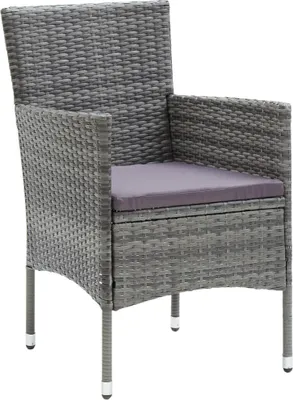 Immagine prodotto di Sedie da Pranzo per Giardino 4 pz in Polyrattan Grigio