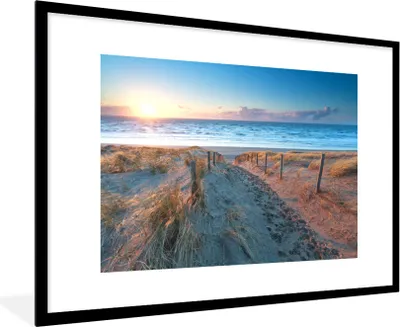Produktbild von MuchoWow® MuchoWow® Gerahmtes Poster Strand - Meer - Sonne - Düne 90x60 cm - Poster mit zchwarzem Bilderrahmen - Wanddekoration - Fotos