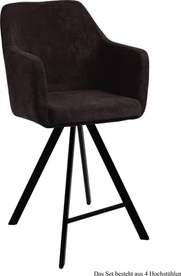 Produktbild von Thekenstuhl (4er-Set) Delilah 57x104x60 Schwarz/Espresso