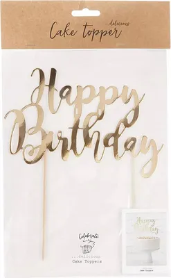 Produktbild von PartyDeco KPT11-019M, Kuchen, Gold, Papier, Kinder & Erwachsener, Uni, Geburtstag