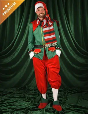 Produktbild von Weihnachtself Kostüm für Herren Deluxe - S