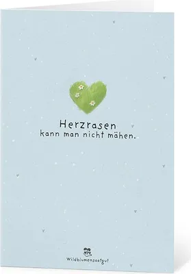 Produktbild von Grußkarte Herzrasen kann man nicht mähen - Karte aus Saatpapier mit