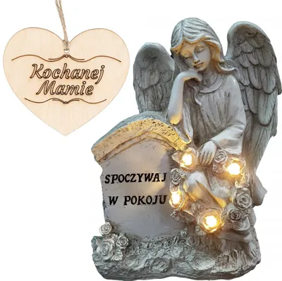 Produktbild von Schutzengel Kerze mit der Aufschrift RUHE IN FRIEDEN für MUTTER Grab 21,5 CM