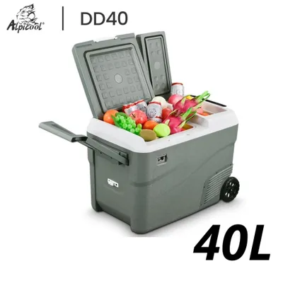 Produktbild von Alpicool DD40 40L Kompressor Autokühlschrank mit Dual-Zone – 12/24V & 230V Tragbare Kühlbox mit Gefrierfunktion, Rädern & LED
