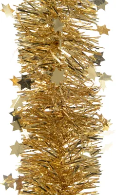 Immagine prodotto di Ghirlanda natalizia con fili metallici e stelle, 9 cm x 2,7 m - Oro chiaro