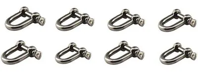 Immagine prodotto di Anello a D per ancoraggio - Acciaio inossidabile 304 - Argento - 8 pezzi - Alta resistenza - Antiruggine, resistente - Gancio