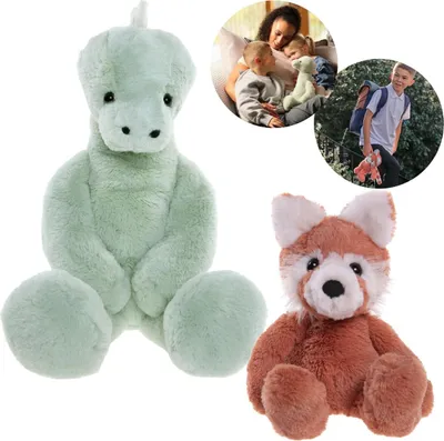 Obrázek produktu pro Charlie Bears, Sada dvou plyšových hraček ze série Bear&Me: panda Ronnie a stegosaurus Stevie – Plyšáci ideální pro děti