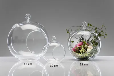 Produktbild von Glasvase Hängevase Kugelvase 18cm