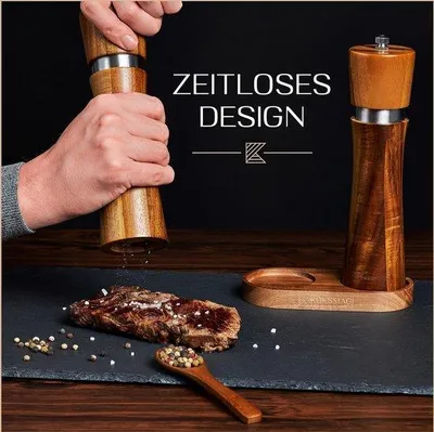 Produktbild von Famanu Salz- und Pfeffermühle Set - 2-teilig aus Akazienholz