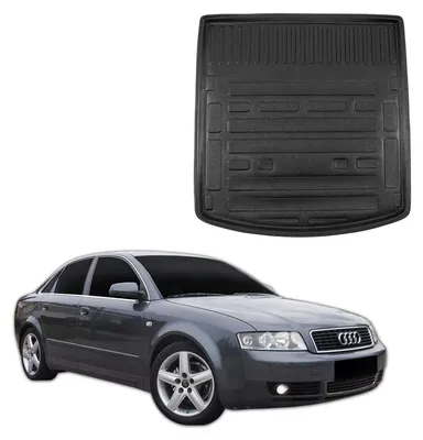 Image de Tapis De Coffre Sur Mesure Pour Audi A4 B6 B7 2000-2007 Sedan, Noir, Antidérapant, Bord Haut, Toutes Saisons