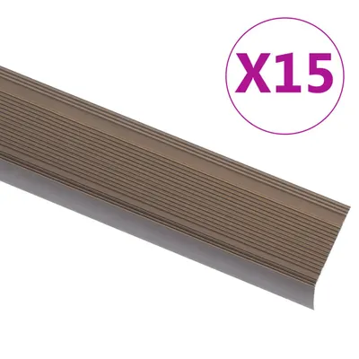Immagine prodotto di vidaXL Profilo paragradino a L 15 pz. Alluminio 90 cm Marrone