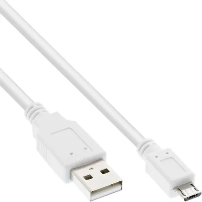 Immagine prodotto di InLine® 31718W Cavo Micro-USB 2.0, da spina USB-A a spina Micro-B, bianco, 1,8 m