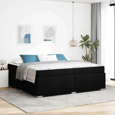 Productafbeelding van Maison Exclusive - Bedframe met matras, zwart, 200 x 200 cm, gestoffeerd