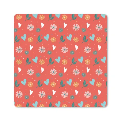 Produktbild von MuchoWow® Mauspad Mousepad Blumen - Herz - Design 30x30 cm - Mousepads - Maus Mat - Pad - Mausunterlage - Gaming