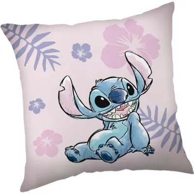 Imagen del producto de Almohada con estampado de Lilo & Stitch (1 unidad). Cojín decorativo de alta calidad con impresión digital a doble cara