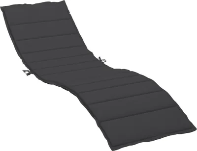 Image de vidaXL Coussin pour chaise longue Noir 200x60x3 cm Tissu Oxford