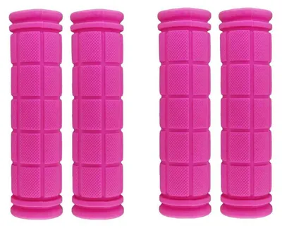 Immagine prodotto di Manopole per bicicletta antiscivolo, in gomma, colore rosa, confezione da 2, diametro 115 mm, diametro interno 22 mm