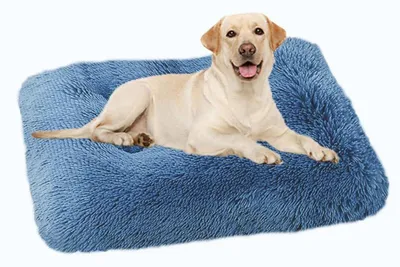 Produktbild von Hundebett Flauschig 109x72cm Blau Waschbar für Große Hunde