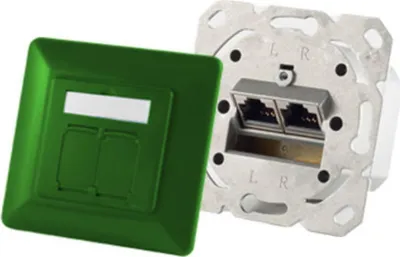Produktbild von S/CONN maximum connectivity Netzwerkdose-cat.6A Netzwerkdose 2-Fach designfähig, horizontale Kabelführung, Zentralstück inkl