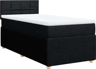 Produktbild von vidaXL Boxspringbett mit Matratze Schwarz 90x190 cm Stoff
