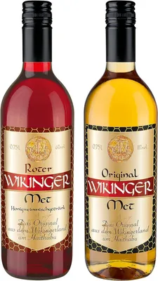 Produktbild von Wikinger Original & Roter Met Geschenkset 2x0.75L inkl. 2 Becher Honigwein
