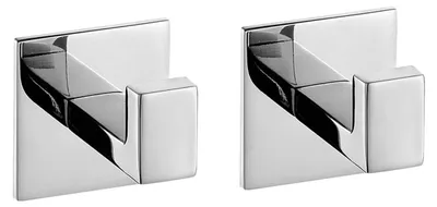 Produktbild von Wandhaken Set von 2 aus Edelstahl mit Selbstklebender Befestigung