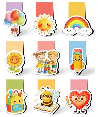 Produktbild von Magnetische Lesezeichen Kinder 9 Stück, Bunte Buchzeichen für Schultüte & Einschulung