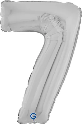 Produktbild von Riesenzahl Folienballon 26"/66cm | Silber Zahl: 7