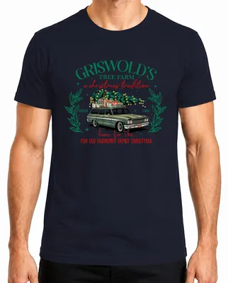 Obrázok produktu pre Griswold's Tree Farm Christmas Tradition - Vianočné tričko, námorná farba, XL