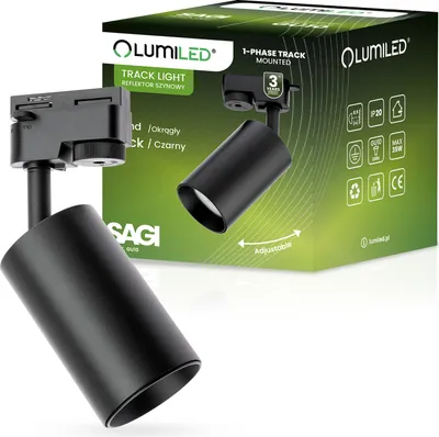 Obrázek produktu pro LUMILED 1fázové stropní bodové svítidlo track systém bodového osvětlení otočný GU10 230V max. 30W 360° 90° nastavitelný