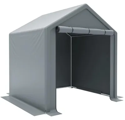 Produktbild von Outdoor-Aufbewahrungszelt - Fahrradunterstand - 183 x 183 cm - Wasserdicht - Stahlrahmen - Für Garten und Terrasse - Grau