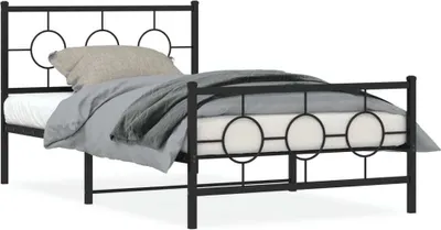 Immagine prodotto di Maison Exclusive - Letto con testiera e pediera in metallo nero 107x203 cm