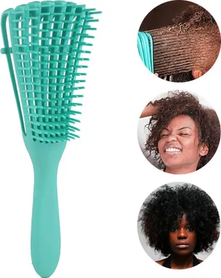 Produktbild von Entwirrungsbürste,Hair Detangler Integrierter Kunststoff-Octopus-Kamm für Afro America Strukturiertes 3a bis 4c verworrenes welliges/nasses/trockenes/langes dickes lockiges Haar