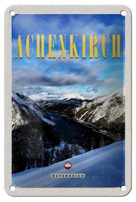 Produktbild von Blechschild Reise 12x18cm Achenkirch Österreich Skiurlaub Schnee Schild